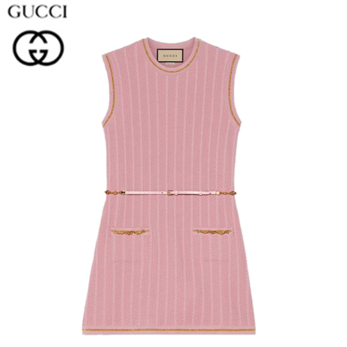 GUCCI-658350 6167 구찌 핑크 더블 G 체인 드레스