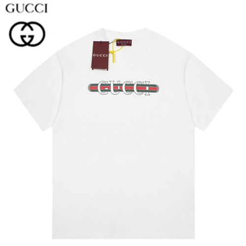 GUCCI-041216 구찌 화이트 프린트 장식 티셔츠 남여공용