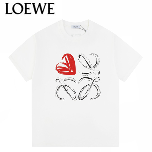 LOEWE-030917 로에베 화이트 프린트 장식 티셔츠 남성용