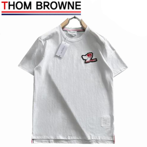 THOM BROWNE-031917 톰 브라운 화이트 아플리케 장식 티셔츠 남성용