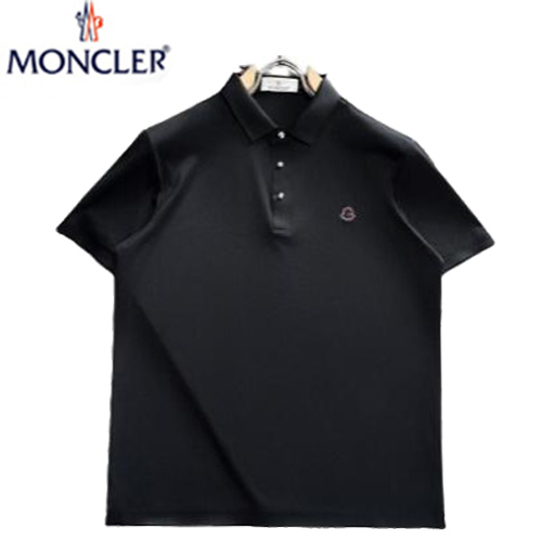 MONCLER-031718 몽클레어 블랙 코튼 폴로 티셔츠 남성용