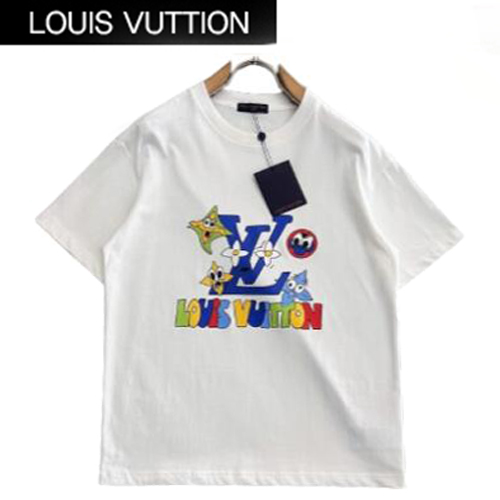 LOUIS VUITTON-031418 루이비통 화이트 프린트 장식 티셔츠 남성용