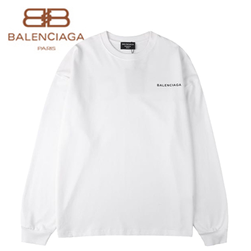 BALENCIAGA-091311 발렌시아가 화이트 코튼 BALENCIAGA 프린트 장식 스웨트셔츠 남여공용