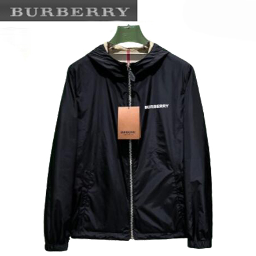 BURBERRY-032318 버버리 블랙 나일론 양면 바람막이 후드 재킷 남여공용