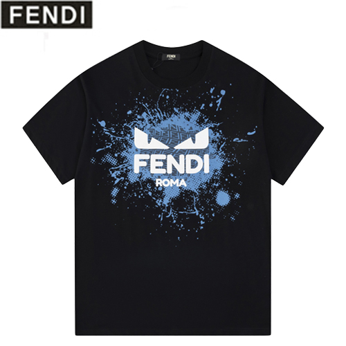 FENDI-030919 펜디 블랙 프린트 장식 티셔츠 남성용