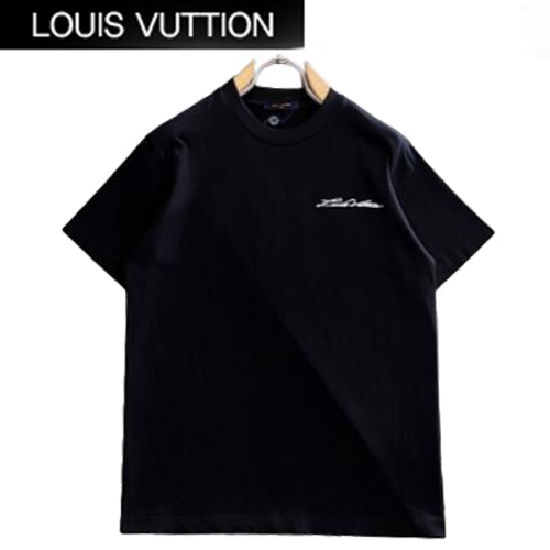 LOUIS VUITTON-041219 루이비통 블랙 아플리케 장식 티셔츠 남여공용