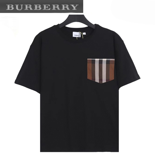 BURBER**-022619 버버리 블랙 체크 무늬 포켓 티셔츠 남여공용