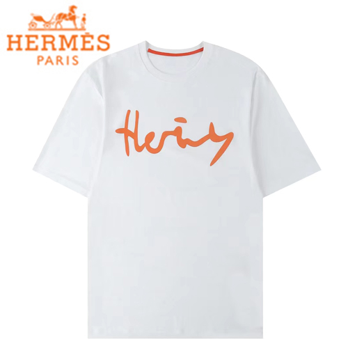 HERMES-06261 에르메스 화이트 프린트 장식 티셔츠 남성용