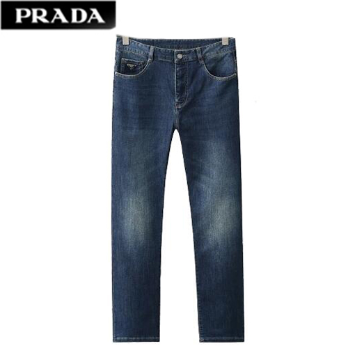 PRADA-02281 프라다 블루 트라이앵글 로고 청바지 남성용