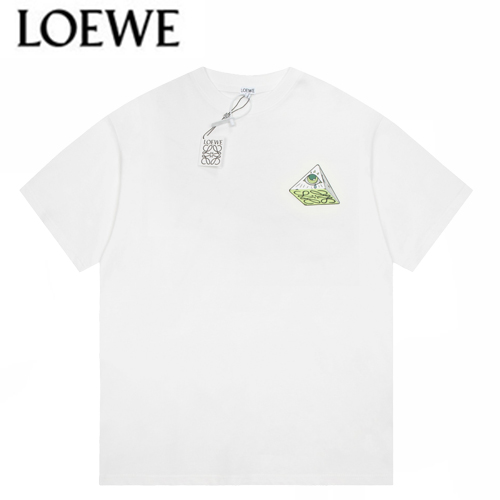 LOEWE-03131 로에베 화이트 프린트 장식 티셔츠 남여공용