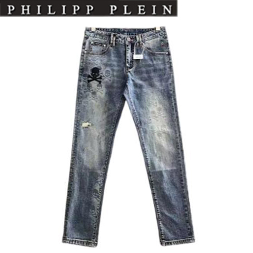 PHILIPP PLEIN-03081 필립 플레인 블루 아플리케 장식 청바지 남성용