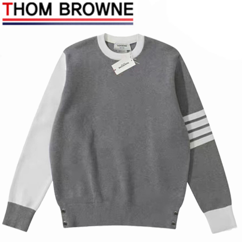 THOM BROWNE-10311 톰 브라운 그레이 스트라이프 장식 스웨터 남여공용