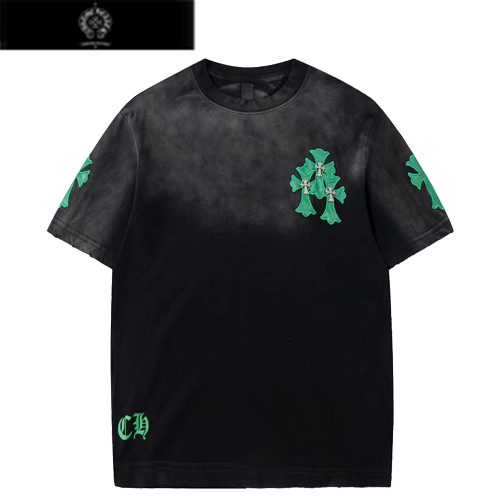 CHROMEHEARTS-06231 크롬하츠 블랙 아플리케 장식 워싱 빈티지 티셔츠 남성용