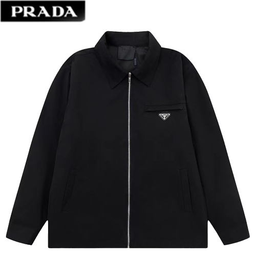 PRADA-08251 프라다 블랙 트라이앵글 로고 재킷 남성용