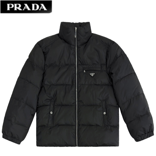 PRADA-12031 프라다 블랙 트라이앵글 로고 패딩 남성용