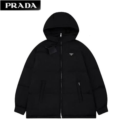 PRADA-11021 프라다 블랙 트라이앵글 로고 패딩 여성용