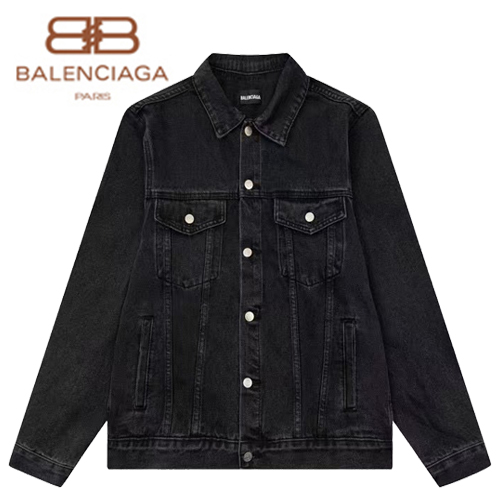 BALENCIAGA-03051 발렌시아가 블랙 프린트 장식 데님 셔츠 남여공용