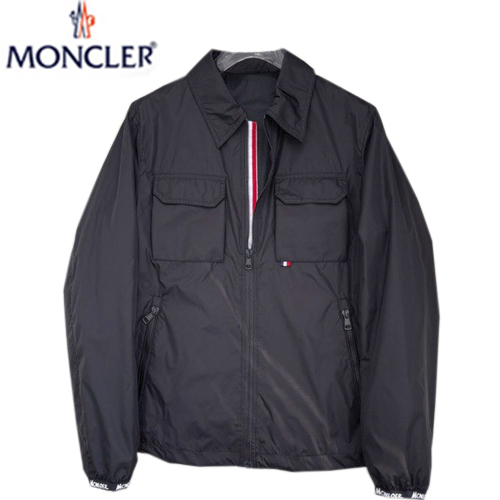 MONCL**-03021 몽클레어 블랙 더블 포켓 바람막이 재킷 남성용