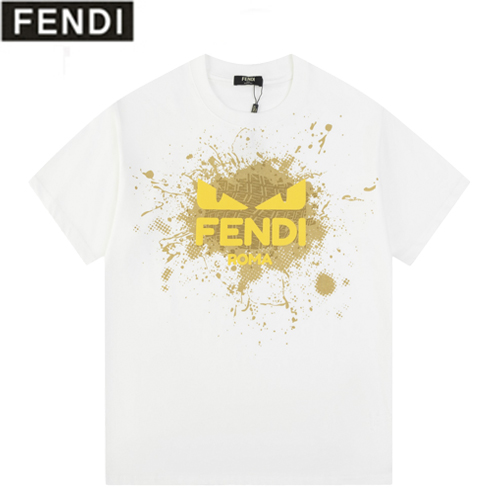FENDI-030920 펜디 화이트 프린트 장식 티셔츠 남성용