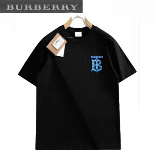BURBERRY-041120 버버리 블랙 TB 로고 아플리케 장식 티셔츠 남성용
