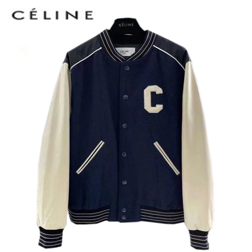 [스페셜오더]CELINE-02132 셀린느 네이비/화이트 울 베이스볼 재킷 남여공용