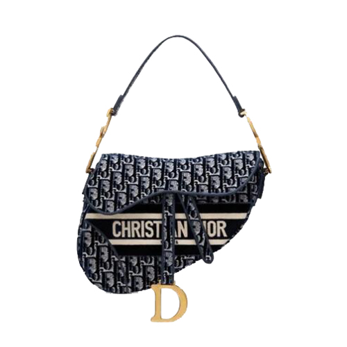 [스페셜오더]DIOR-M0446 디올 블루 Dior Oblique 자수 벨벳 새들백