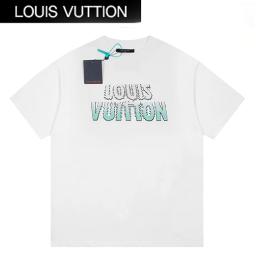 LOUIS VUITTON-05231 루이비통 화이트 아플리케 장식 티셔츠 남여공용