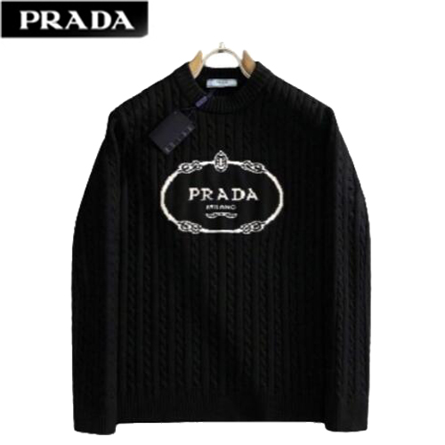 PRADA-01142 프라다 블랙 니트 코튼 스웨터 남성용