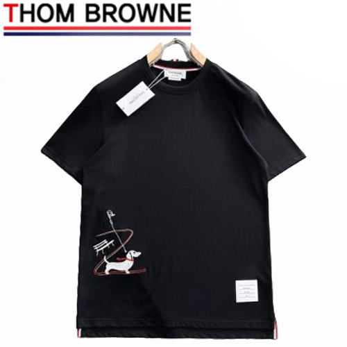 THOM BROWNE-03192 톰 브라운 블랙 아플리케 장식 티셔츠 남성용