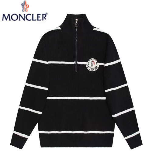 MONCLER-I20939 몽클레어 블랙 스트라이프 울 터틀넥 스웨터 여성용
