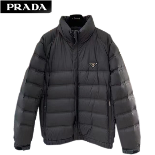 PRADA-11282 프라다 블랙 트라이앵글 로고 패딩 남성용