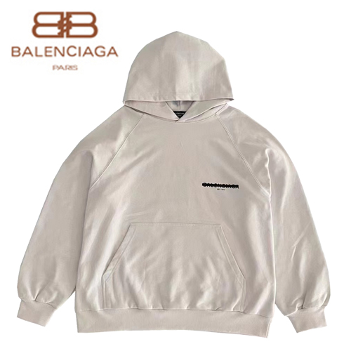 BALENCIAGA-03091 발렌시아가 화이트 프린트 장식 후드 티셔츠 남여공용