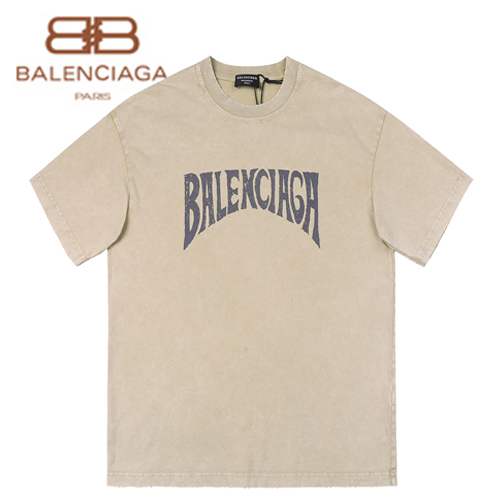BALENCIAGA-04163 발렌시아가  베이지 프린트 장식 티셔츠 남여공용