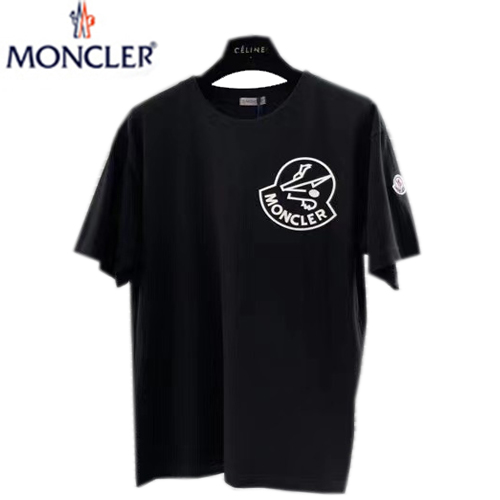 MONCLER-05023 몽클레어 블랙 프린트 장식 티셔츠 남성용