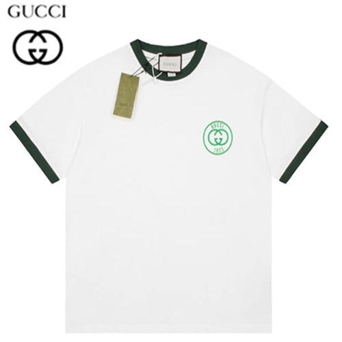GUCCI-06153 구찌 화이트 GG 로고 디테일 티셔츠 남여공용