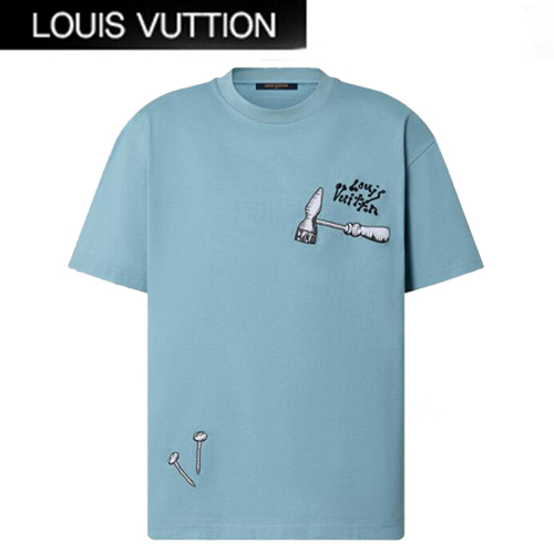 LOUIS VUITTON-1AB5ID 루이비통 블루 LV 멀티 툴 엠브로이더드 티셔츠 남성용