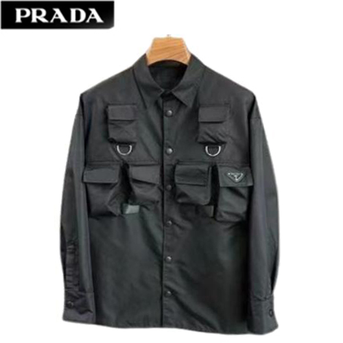 PRADA-03203 프라다 블랙 포켓 장식 셔츠 남성용