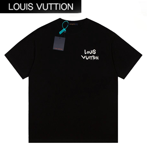 LOUIS VUITTON-07162 루이비통 블랙 프린트 장식 티셔츠 남여공용