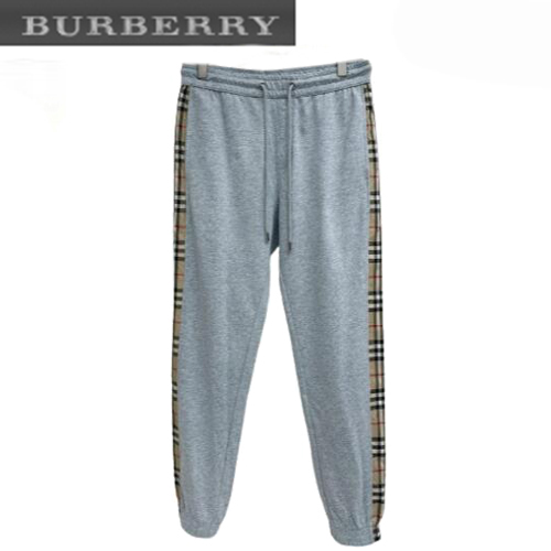 BURBERRY-03283 버버리 그레이 체크 무늬 장식 스웨트팬츠 남성용