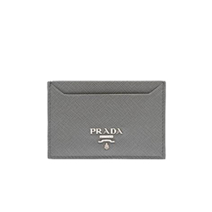 [스페셜오더]PRADA-1MC208 프라다 사피아노 가죽 메탈 레터링 로고 그레이 카드 지갑