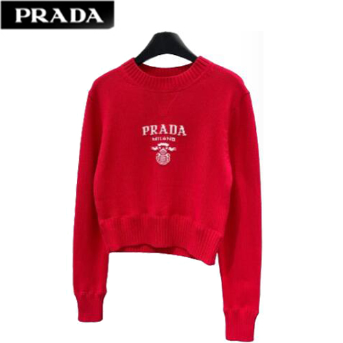 PRADA-12314 프라다 레드 니트 코튼 스웨터 여성용