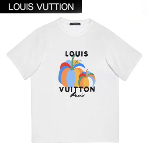 LOUIS VUITTON-06264 루이비통 화이트 프린트 장식 티셔츠 남여공용