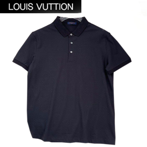 LOUIS VUITT**-03184 루이비통 블랙 코튼 폴로 티셔츠 남성용