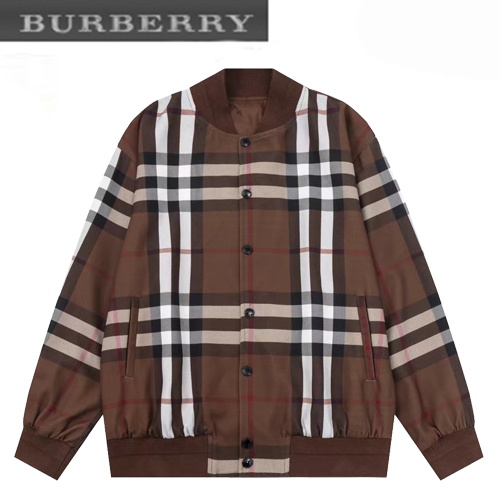 BURBERRY-10044 버버리 브라운 체크 무늬 베이스볼 재킷 남성용