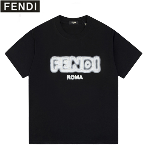 FENDI-03094 펜디 블랙 아플리케 장식 티셔츠 남성용