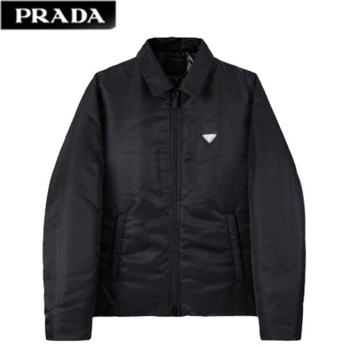 PRADA-11074 프라다 블랙 트라이앵글 로고 다운 재킷 남성용