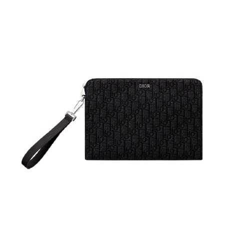 [스페셜오더]CHRISTIAN DIOR-2OBCA 디올 블랙 Dior Oblique 자카드 파우치