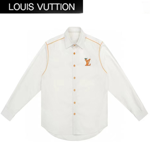 LOUIS VUITTON-02282 루이비통 화이트 LV 시그니처 장식 셔츠 남성용