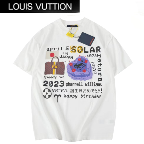 LOUIS VUITTON-05174 루이비통 화이트 프린트 장식 티셔츠 남성용