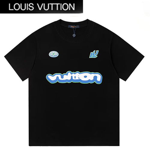 LOUIS VUITTON-07164 루이비통 블랙 프린트 장식 티셔츠 남여공용